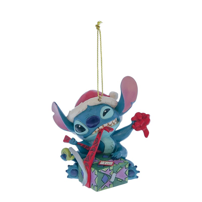 Stitch Unwrapping Kerstcadeau Hangend Ornament