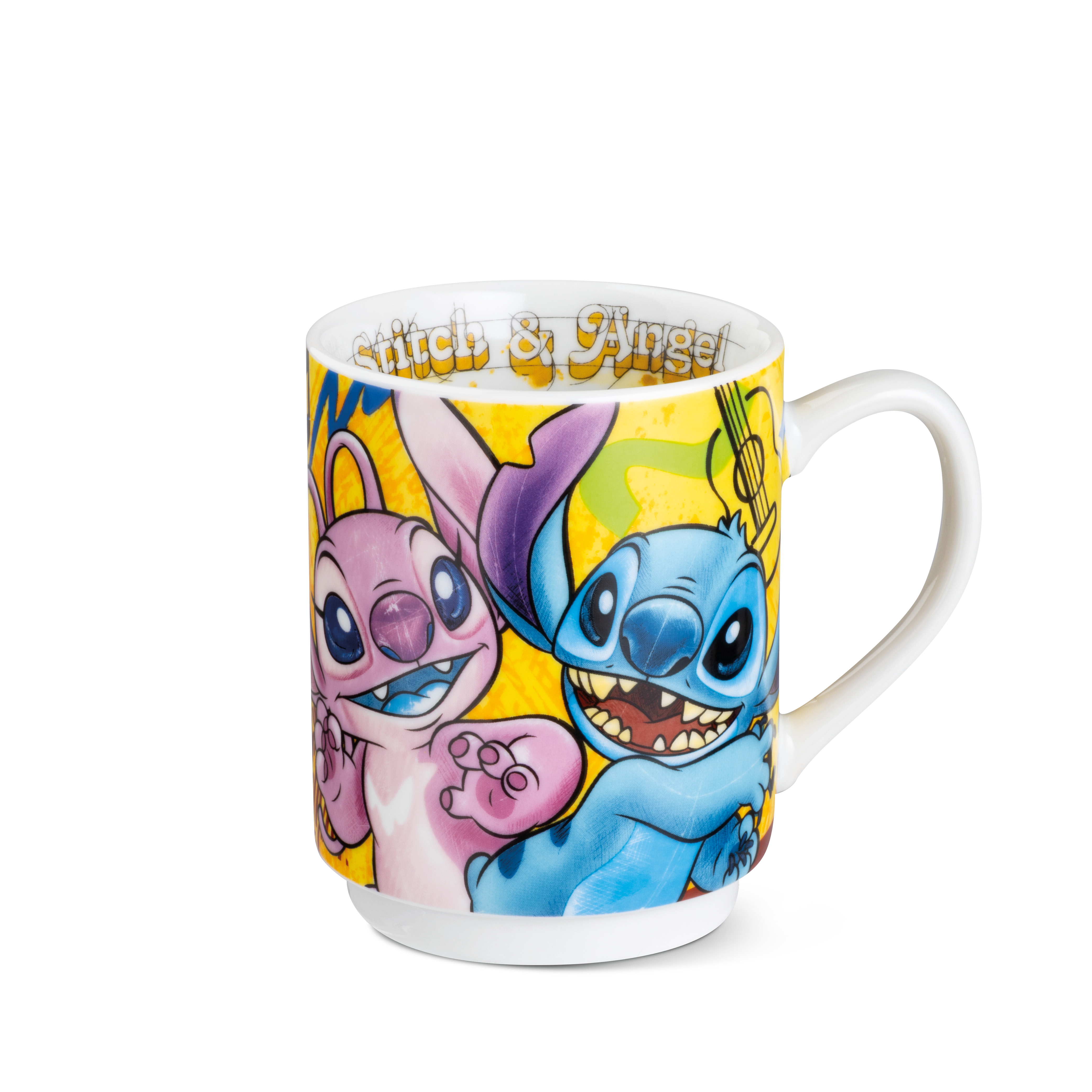 Stapelbare Mok Stitch & Angel Geel